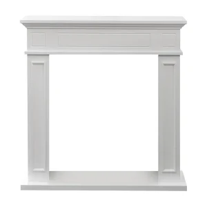 Jefferson openhaardframe met witte houten bekleding (W89,5 x H90,5 x D28) Jefferson openhaardframe met witte houten bekleding (W89,5 x H90,5 x D28)