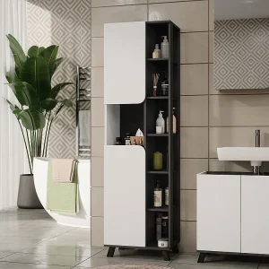 Hoge kast antraciet/wit 50x35x175 karen Hoge kast antraciet/wit 50x35x175 karen