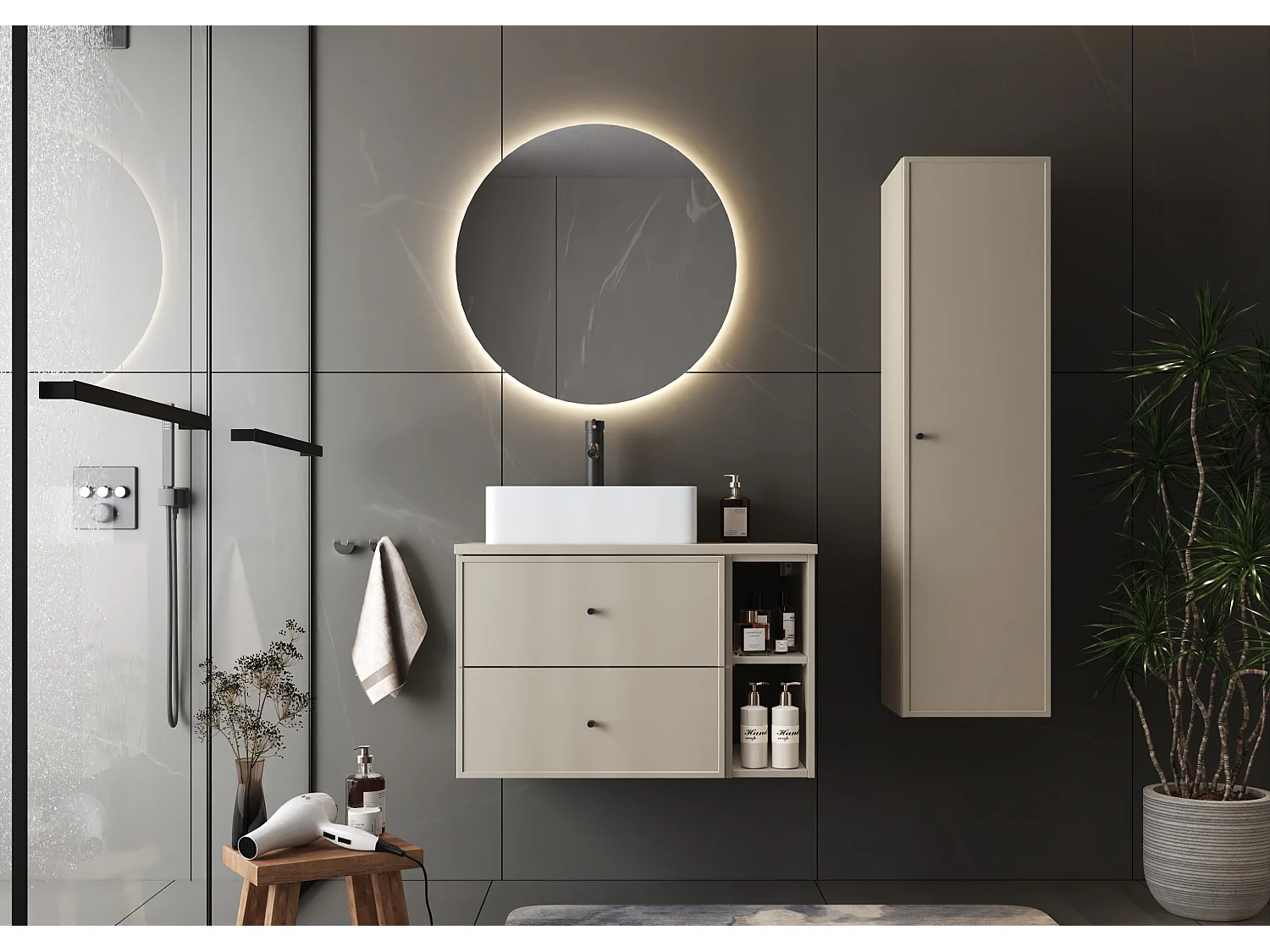 Kasjmier wastafelkast 60 cm 2 lades Marco