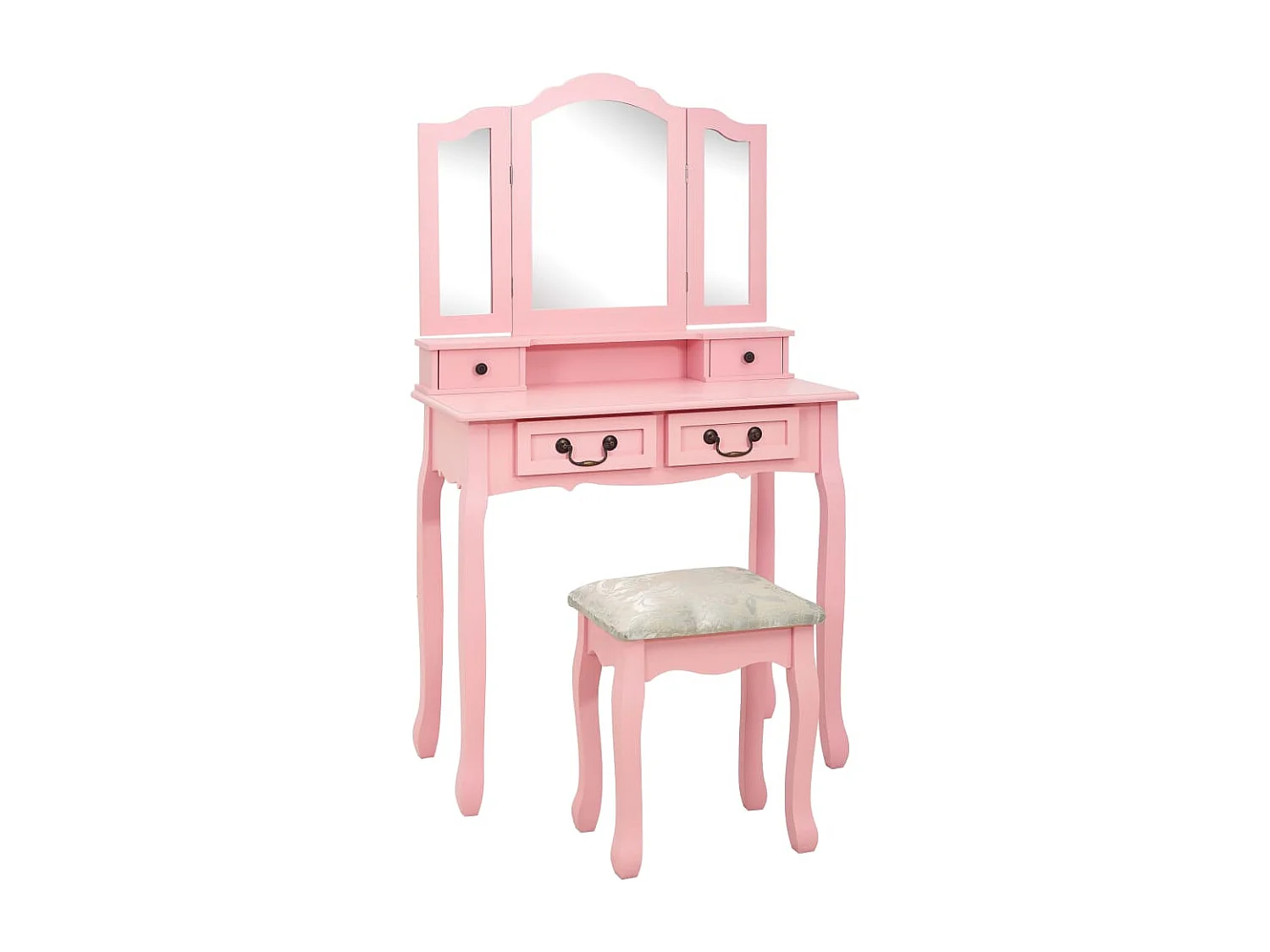 Kaptafelset met kruk 80x69x141 cm paulowniahout roze