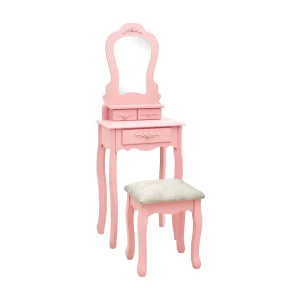 Kaptafelset met kruk 50x59x136 cm paulowniahout roze