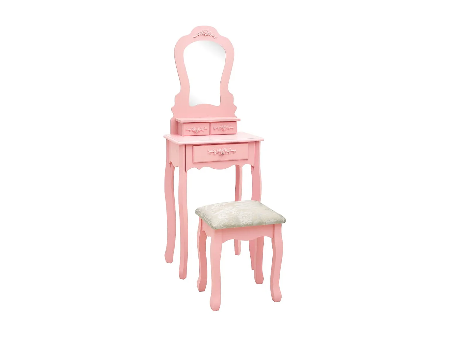 Kaptafelset met kruk 50x59x136 cm paulowniahout roze