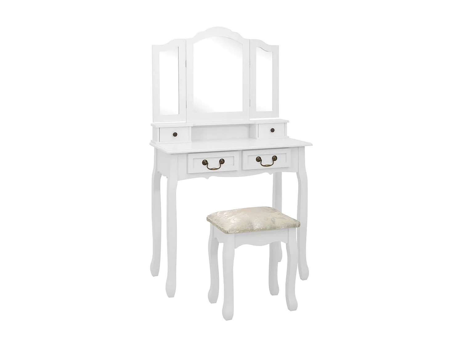 Kaptafelset met kruk 80x69x141 cm paulowniahout wit