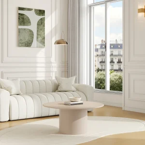 Metalen salontafel – Beige – JOVENIA Metalen salontafel – Beige – JOVENIA