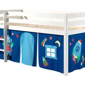 Hoogslaper 90×200 cm met witte massief grenen astratent Pino Hoogslaper 90×200 cm met witte massief grenen astratent Pino