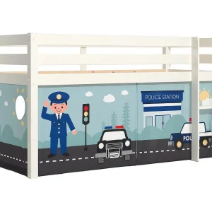 Hoogslaper 90×200 cm met wit massief grenen politietent Pino Hoogslaper 90×200 cm met wit massief grenen politietent Pino
