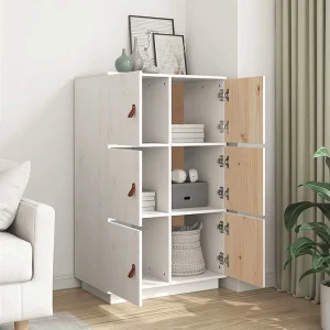 Hoge kast 67x40x108,5 cm massief grenenhout wit Hoge kast 67x40x108,5 cm massief grenenhout wit