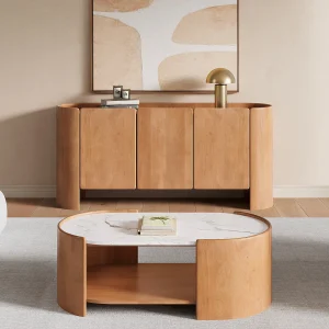 Dressoir met 3 deuren van mangohout – Naturel – ISLARA Dressoir met 3 deuren van mangohout – Naturel – ISLARA