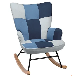 HOMEMIYN Schommelstoel – Fluweelzacht Comfort en Natuurhouten Structuur