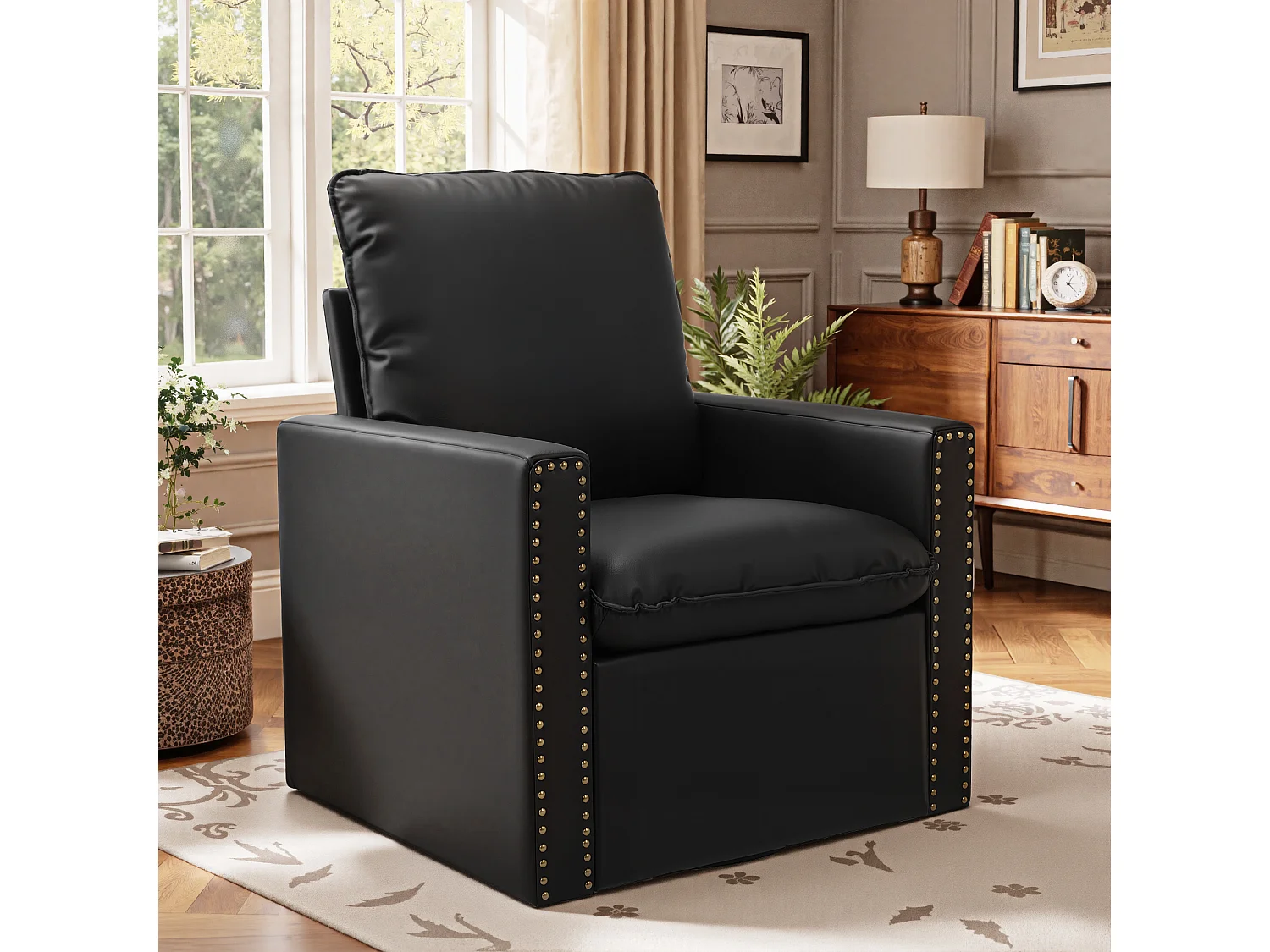HOMEMIYN 360° Draaibare Sofa - Modern Design in Kunstleer met Draaimechanisme
