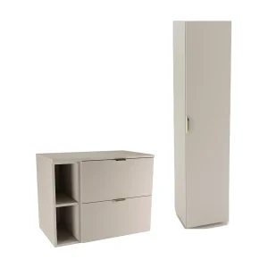 Kasjmier badkamerset 80 cm Kast met blad Rek Orio-kolom Kasjmier badkamerset 80 cm Kast met blad Rek Orio-kolom