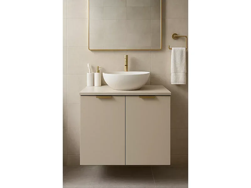Kasjmier badkamerset 60 cm Kast met blad en wastafel 2 deuren Orio