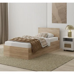 Houten bed met matras AVI 90×200 cm in Artisan eiken kleur Houten bed met matras AVI 90×200 cm in Artisan eiken kleur