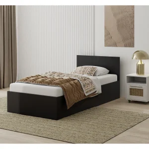 Houten bed met matras AVI 90×200 cm in zwarte kleur Houten bed met matras AVI 90×200 cm in zwarte kleur