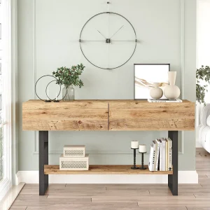 Houten console ML23" – 138 x 43 x 75 cm – Beige Houten console ML23" – 138 x 43 x 75 cm – Beige