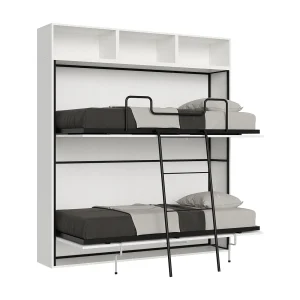Horizontaal Kando tweepersoons opklapbed samenstelling L eiken wit Horizontaal Kando tweepersoons opklapbed samenstelling L eiken wit