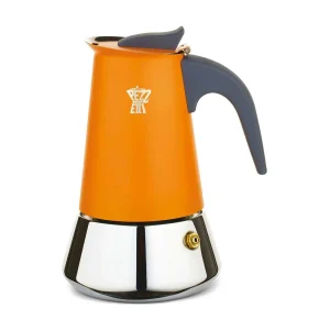 Italiaanse Koffiezetter Pezzetti Steelexpress 6 Kopjes Roestvrij Staal Oranje Voor Alle Vuursoorten Inclusief Inductie Italiaanse Koffiezetter Pezzetti Steelexpress 6 Kopjes Roestvrij Staal Oranje Voor Alle Vuursoorten Inclusief Inductie
