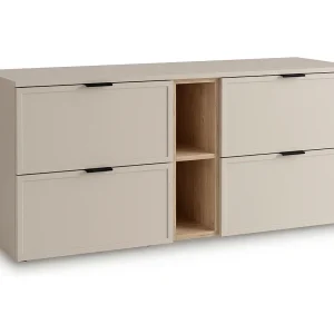 Kasjmier wastafelkast met blad en rek 140 cm Fronten Frame Roma Kasjmier wastafelkast met blad en rek 140 cm Fronten Frame Roma