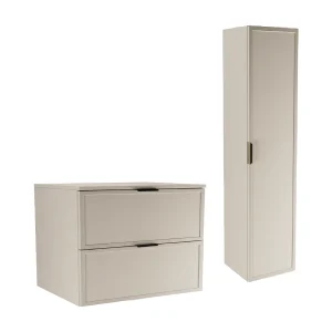 Kasjmier badkamerset 80 cm Kast met blad Kolom Fronten Frame Roma Kasjmier badkamerset 80 cm Kast met blad Kolom Fronten Frame Roma
