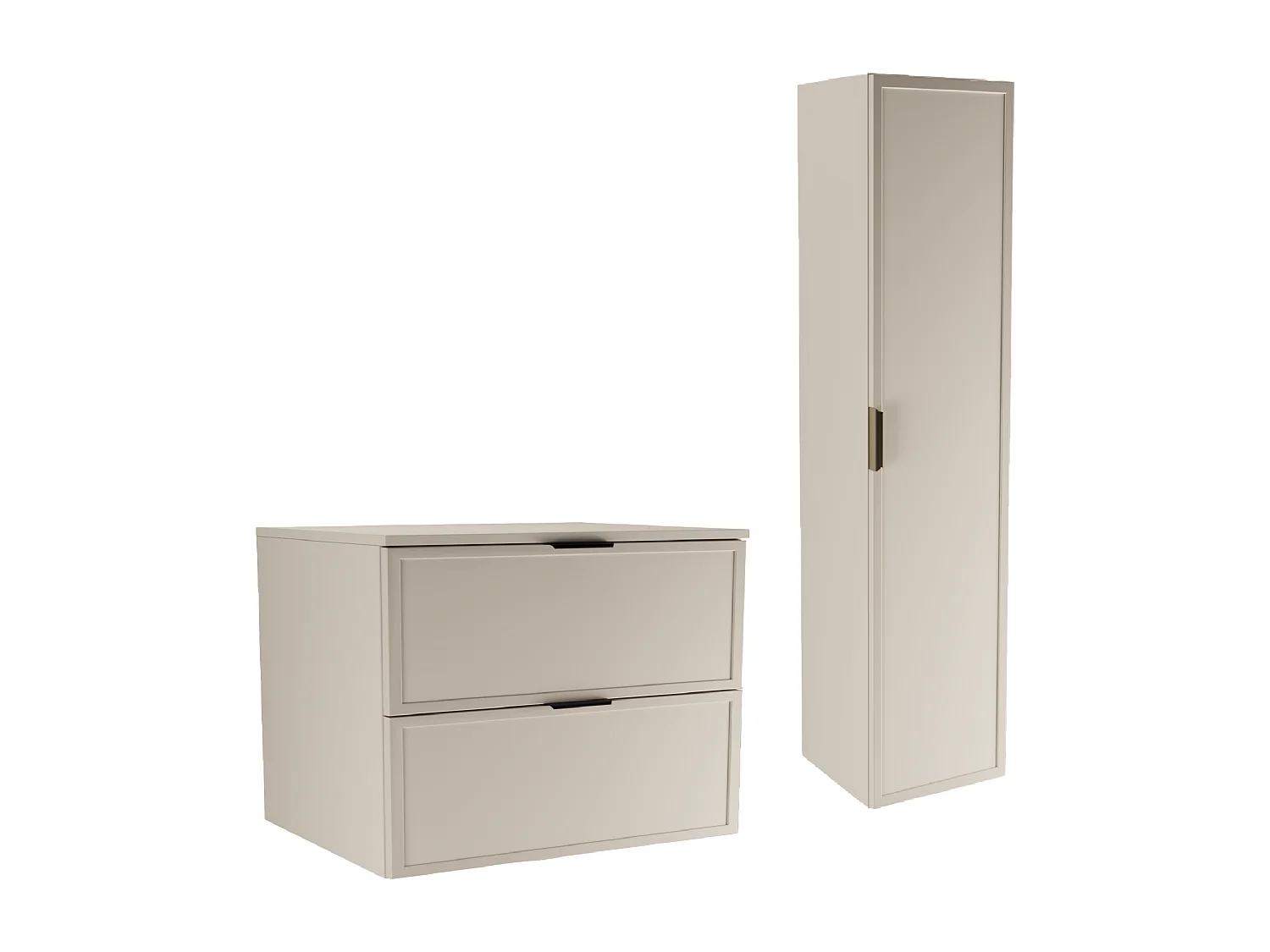 Kasjmier badkamerset 80 cm Kast met blad Kolom Fronten Frame Roma