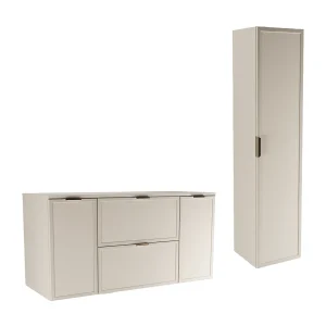Kasjmier badkamerset 120 cm Kast met blad 2D2S Kolom Fronten Frame Roma