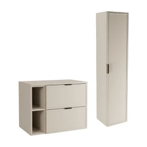 Kasjmier badkamerset 80 cm Kast met blad Rek Punt Frontpaneel Roma-lijst Kasjmier badkamerset 80 cm Kast met blad Rek Punt Frontpaneel Roma-lijst