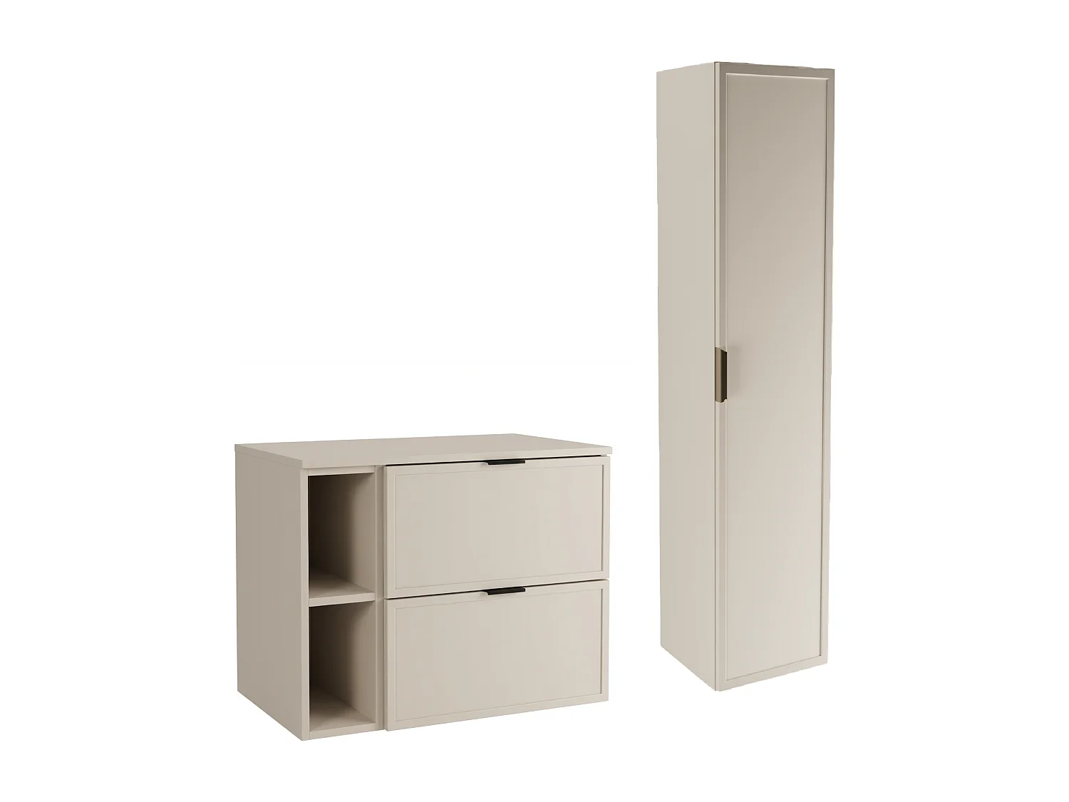 Kasjmier badkamerset 80 cm Kast met blad Rek Punt Frontpaneel Roma-lijst