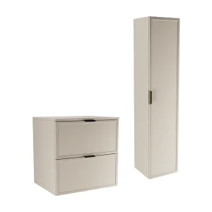 Kasjmier badkamerset 60 cm Kast met blad Kolom Fronten Frame Roma Kasjmier badkamerset 60 cm Kast met blad Kolom Fronten Frame Roma