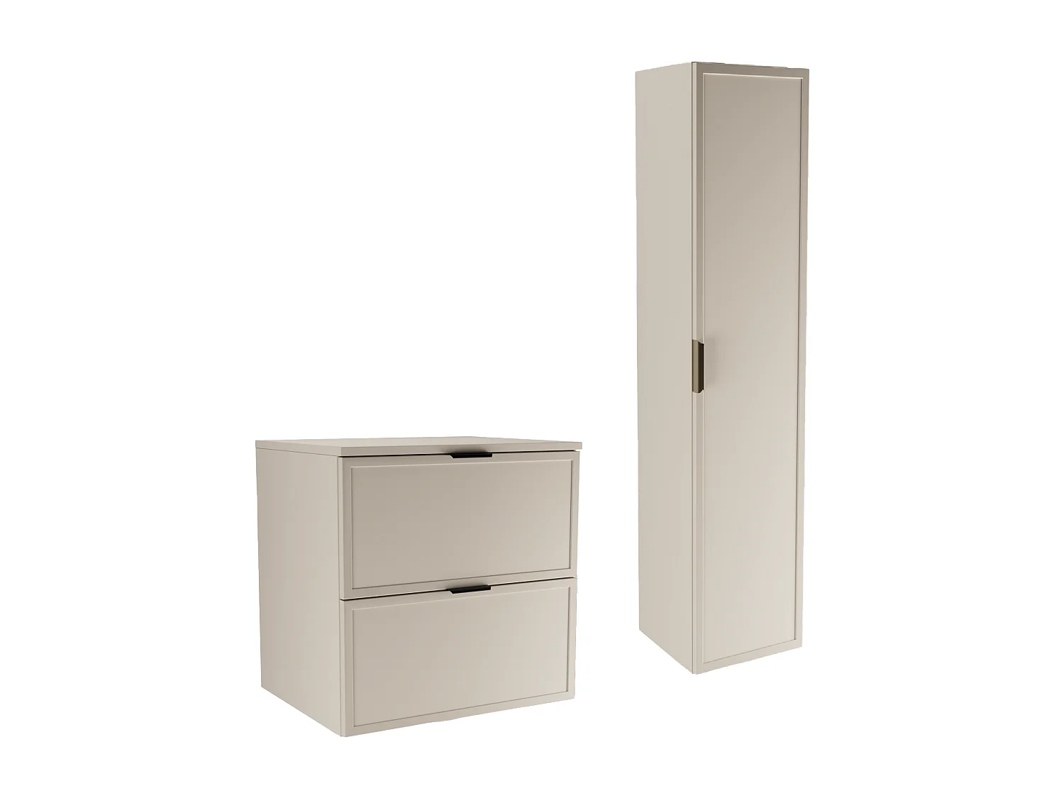 Kasjmier badkamerset 60 cm Kast met blad Kolom Fronten Frame Roma