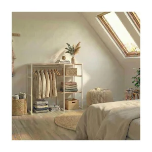 KADRA 100x85cm zolderkledingrek met kledingkast en planken KADRA 100x85cm zolderkledingrek met kledingkast en planken