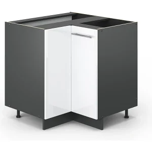 Hoekkast wit hoogglans 80.5×51.6×82 fame-line Hoekkast wit hoogglans 80.5×51.6×82 fame-line