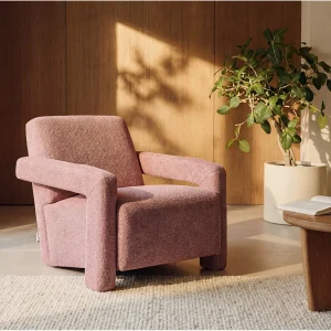 Terracotta fauteuil van getextureerd textiel ISPARTA Terracotta fauteuil van getextureerd textiel ISPARTA