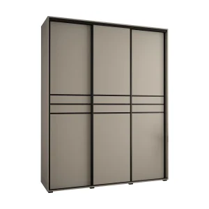 KAST DAKOTA 10 MET SCHUIFDEUREN 235,2/190/60 3 deuren (Kasjmier/Zwart)