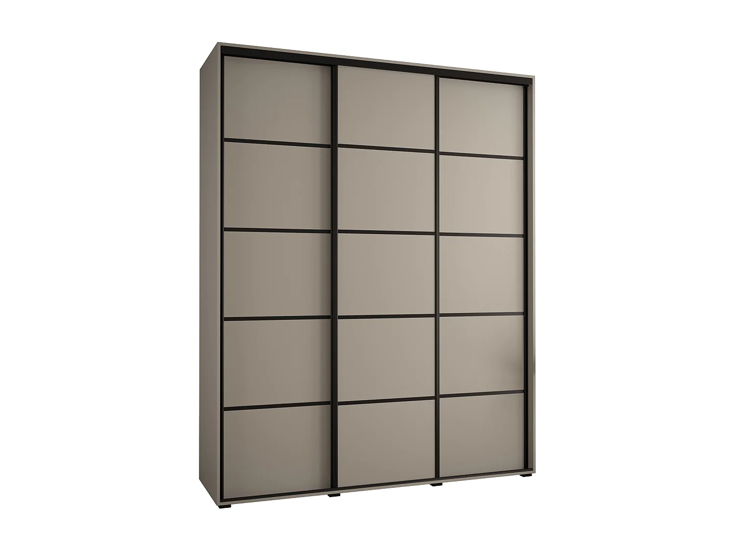 KAST DAKOTA 4 MET SCHUIFDEUREN 235,2/200/45 3 deuren (Kasjmier/Zwart)