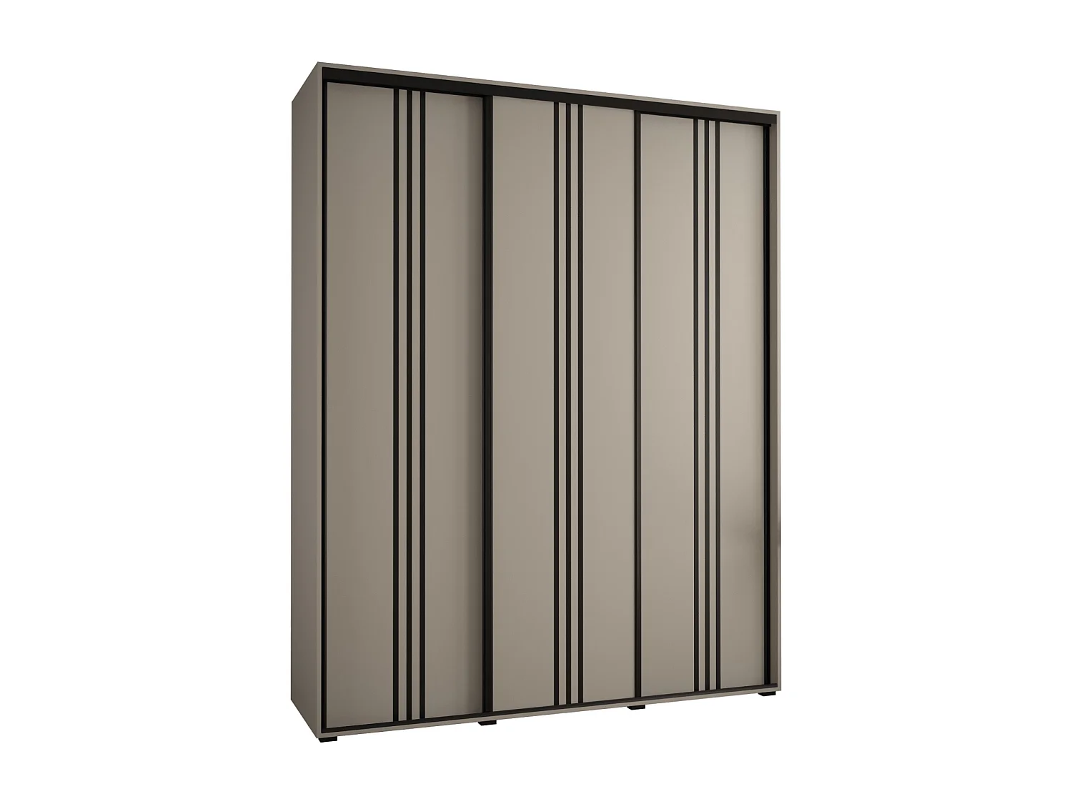 KAST DAKOTA 6 MET SCHUIFDEUREN 235,2/190/45 3 deuren (Kasjmier/Zwart)