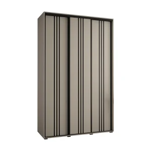 KAST DAKOTA 6 MET SCHUIFDEUREN 235,2/160/45 3 deuren (Kasjmier/Zwart) KAST DAKOTA 6 MET SCHUIFDEUREN 235,2/160/45 3 deuren (Kasjmier/Zwart)
