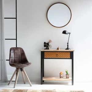 Houten haltafel met 1 lade en 1 plank Houten haltafel met 1 lade en 1 plank