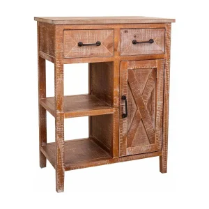 Houten halmeubel met 2 lades en 1 deur Houten halmeubel met 2 lades en 1 deur