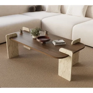 Houten salontafel "Leapiri" – 120 x 60 x 35 cm – Bruin