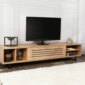 Industriële tv-kast – 160 x 35 x 40 cm – Atlantic Pine – Melamine gecoate spaanplaat Industriële tv-kast – 160 x 35 x 40 cm – Atlantic Pine – Melamine gecoate spaanplaat