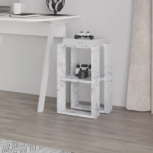 Houten nachtkastje "Lonie" 30 x 30 x 55 cm – Carrara marmer Houten nachtkastje "Lonie" 30 x 30 x 55 cm – Carrara marmer