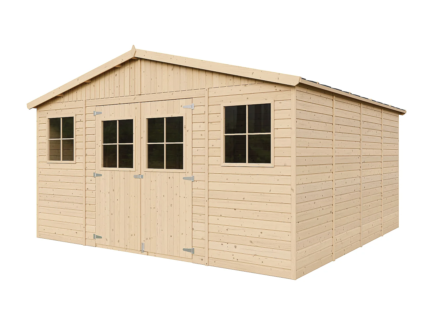 Houten tuinhuisje MET GEÏMPREGNEERDE VLOER - H246 x 418 x 420 cm/ 16 m² - M330+M330G