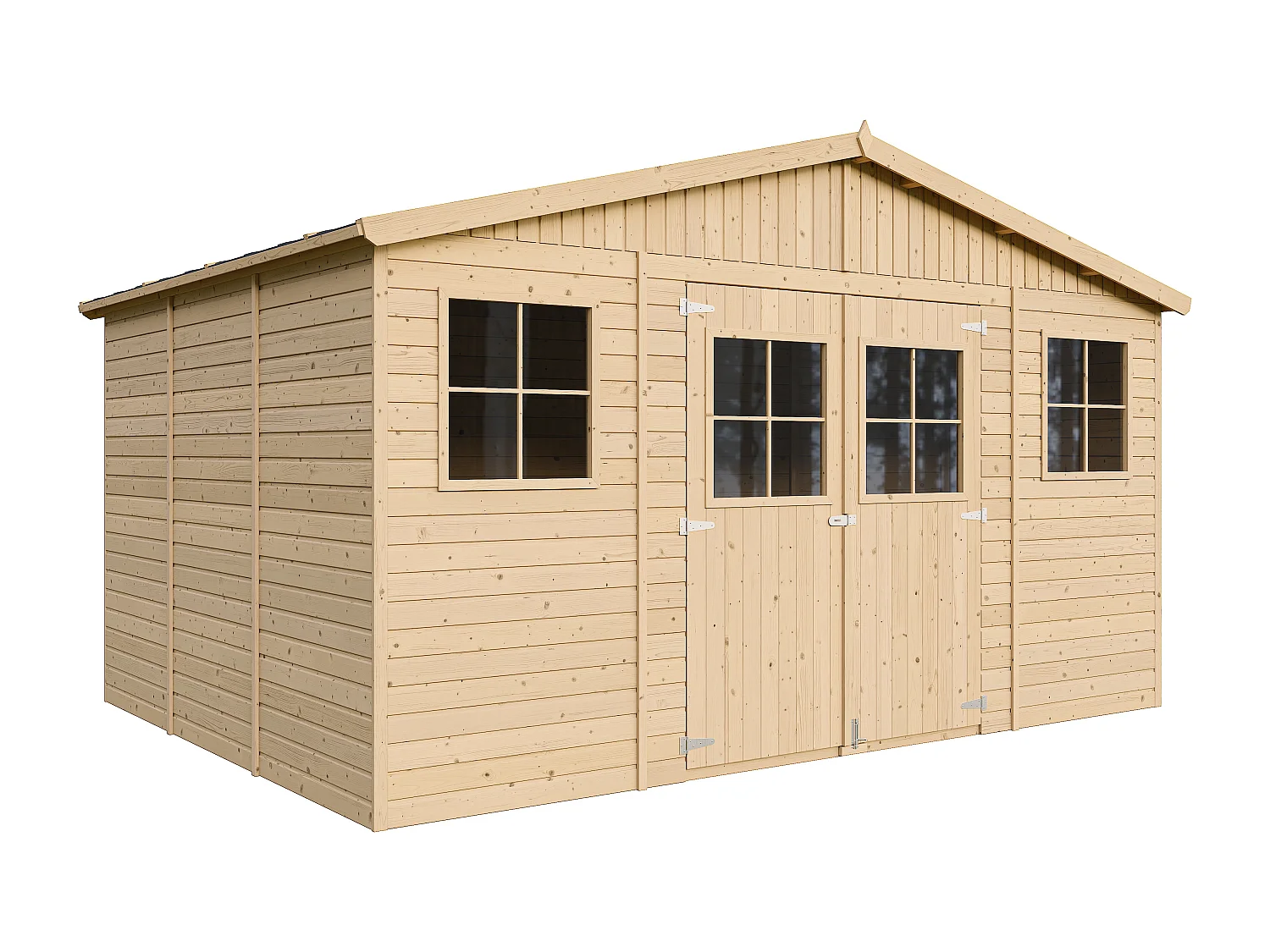 Houten tuinhuisje MET GEÏMPREGNEERDE VLOER - H246x418x320 cm/12 m² - Timbela M331+M331G