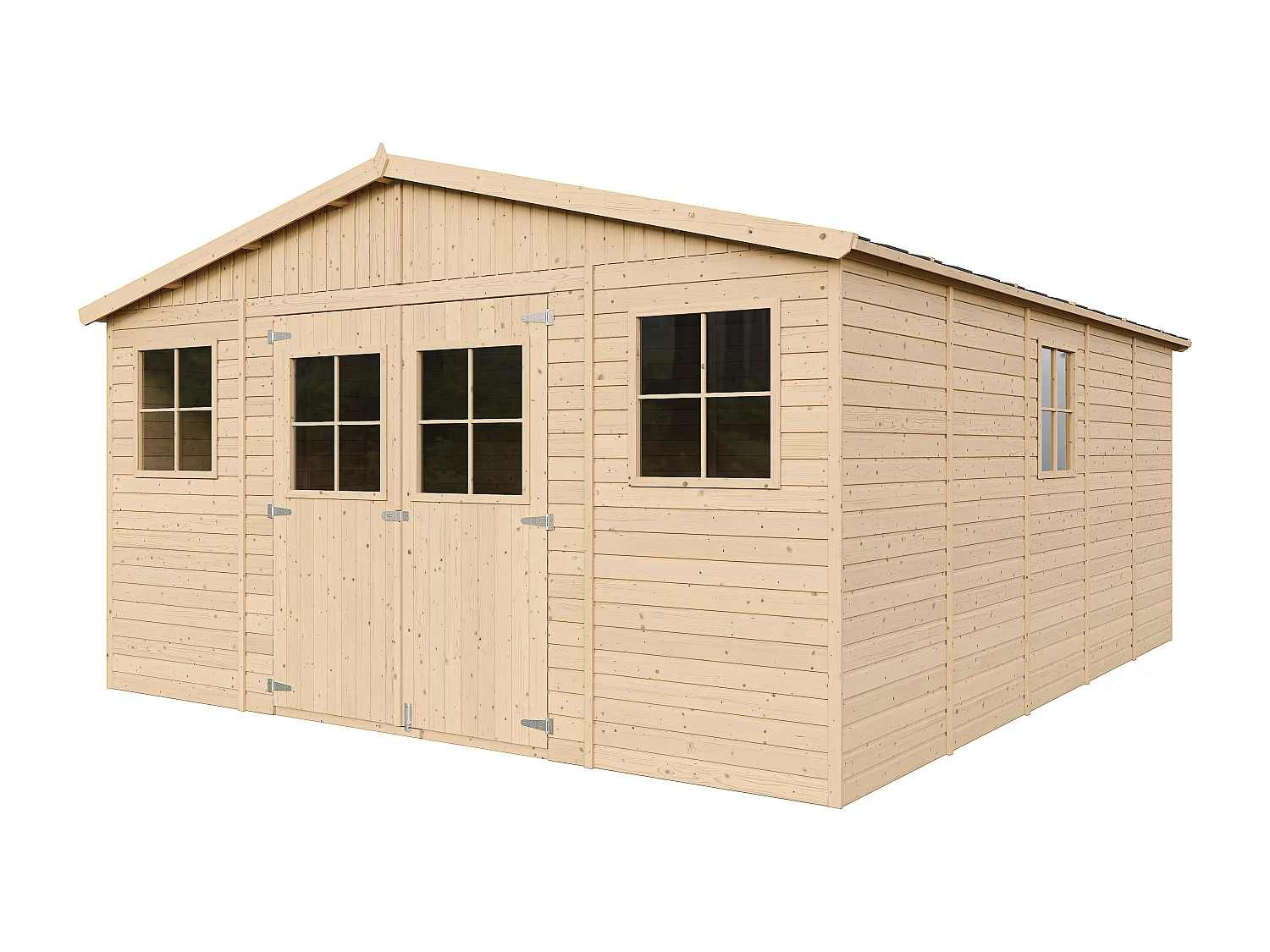 Houten tuinhuisje MET GEÏMPREGNEERDE VLOEREN -H246x418x522 cm/20 m²- TIMBELA M333 +M333G