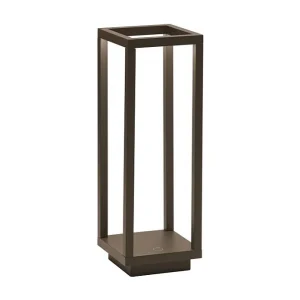 Home Corten LED tafellantaarn 2.2w op batterijen IP54 Saffraan 3000K 12u maximaal vermogen in aluminium