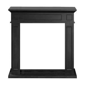 Jefferson openhaardomlijsting van zwart hout (W89,5xH90,5xD28) Jefferson openhaardomlijsting van zwart hout (W89,5xH90,5xD28)