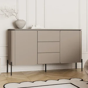Junon Taupe 2-deurs dressoir met 3 laden Junon Taupe 2-deurs dressoir met 3 laden