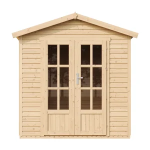 Houten hut met vloer 4,08m2, met bitumineuze shingles BRUINE kleur l233xP222xH233cm TIMBELA M351FB Houten hut met vloer 4,08m2, met bitumineuze shingles BRUINE kleur l233xP222xH233cm TIMBELA M351FB