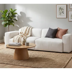 HUNZA – 3-zitsbank met slaapfunctie 152×202 cm, stof Fjord 23 wit HUNZA – 3-zitsbank met slaapfunctie 152×202 cm, stof Fjord 23 wit