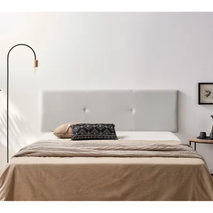 Hoofddeel Bekleed ALMA Kunstleer 145x50x5 cm – Lichtgrijs – Moonia Hoofddeel Bekleed ALMA Kunstleer 145x50x5 cm – Lichtgrijs – Moonia
